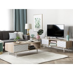 TV-meubel lichtbruin/wit SWANSEA