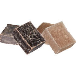 Ideas4seasons Amberblokjes/geurblokjes - sandelhout en musk - 6x stuks - huisparfum - Amberblokjes