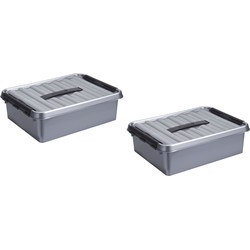 Sunware Opbergbox - 2x - 10 liter - 40 x 30 x 11 cm - kunststof - Opbergbox