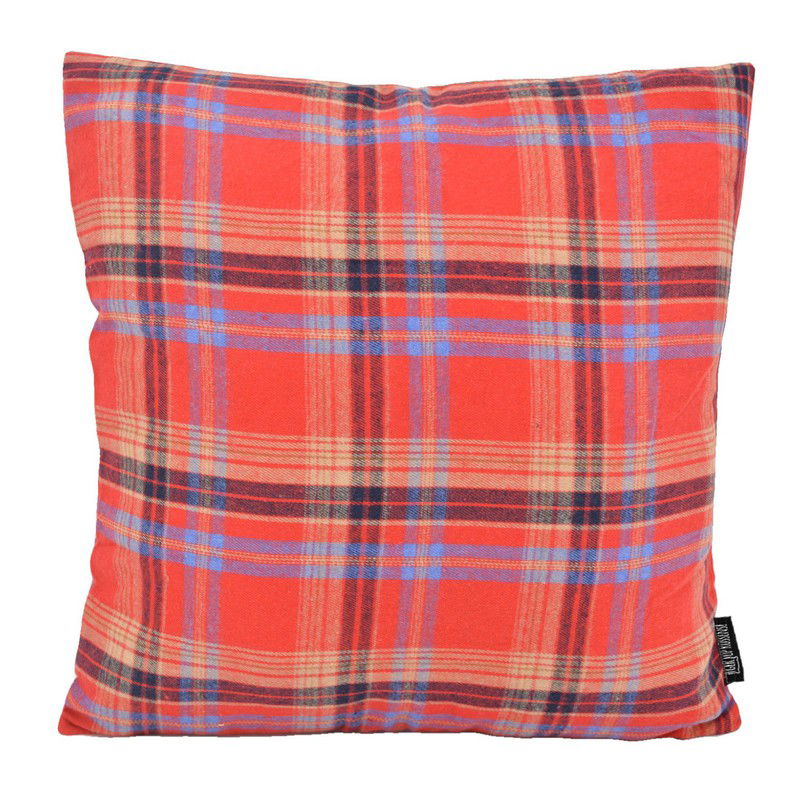 Sierkussen Kerst Tartan Rood | 45 x 45 cm | Viscose/Polyester - 