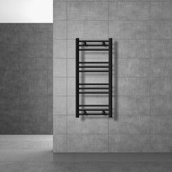 Badkamerradiator Sahara 400x800 mm zwart mat gebogen met zijaansluiting LuxeBath