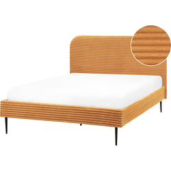 FLAYAT  - Tweepersoonsbed - Oranje - 140 x 200 cm - Corduroy