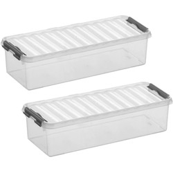 Sunware opbergbox - 3x - transparant - 3.5L - 38 x 14 x 9 cm - Opbergbox