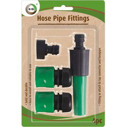 DID Tuinslang koppelingen set - 4-delig - groen/zwart - Tuinslangaccessoires