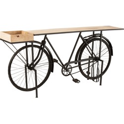 J-line - Console Fiets Metaal/mango Hout Zwart/naturel - 185x36x85.5cm