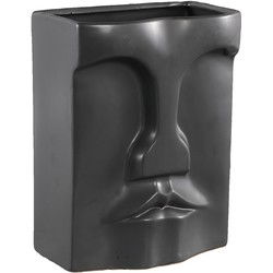 PTMD Xani Bloempot - 20,5 x 13 x 27,5 cm  - Keramiek - Zwart