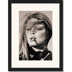 Brigitte Bardot - Fotoprint in houten frame met passe partout - 30 X 40 X 2,5 cm