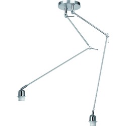 Highlight - Rod - Plafondlamp - E27 - 40 x 40  x  130cm - Nikkel