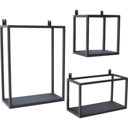 Set van 3 wandboxes vintage black