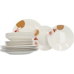 Art Deco Serviesset Tara 6 persoons - Servies Porselein 18 delig