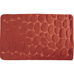 Badkamerkleedje/badmat tapijt - kiezel motief - vloermat - terracotta - 50 x 80 cm - laagpolig - Badmatjes