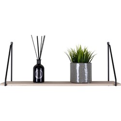 Arnhem Shelf - shelf with black frame and one natural wood shelf