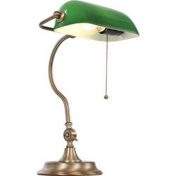 Mexlite - tafellamp - Belana - brons - glas metaal - bureaulamp - E27 - 7733BR