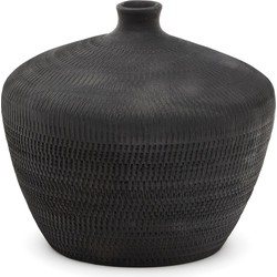 Kave Home - Helve vaas van terracotta met zwarte afwerking 24 cm