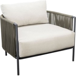 Umi lounge chair alu dark grey/rope green - Yoi