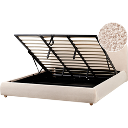 Beliani BLAGNAC - Tweepersoonsbed-Beige-Bouclé