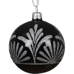 Kerstballen glas d8 cm zwart G