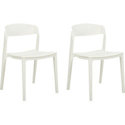 SOMERS - Eetkamerstoel set van 2 - Wit - Plastic