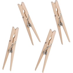 Urban Living Basic plus Size wasknijpers - 80x - bamboe - 8 cm - Knijpers