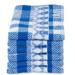 Twentse Damast Keukendoekenset - 6 stuks - Molen Blauw