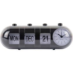 Karlsson - Wekker Retro Tube Calendar Flip - Zwart
