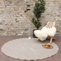 Rond Buitenkleed Marble - Naturel/wit - dubbelzijdig - EVA Interior Beige - Polypropyleen - Rond 240 Ø - (XXL)