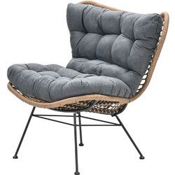Libelle relax fauteuil - natural rotan - mystic grey