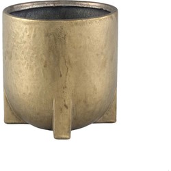 PTMD Mardix Ronde Bloempot - H21 x Ø21 cm - Keramiek - Goud