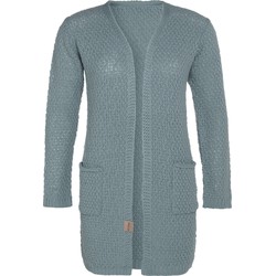 Knit Factory Luna Gebreid Dames Vest - Stone Green - 40/42 - Met steekzakken