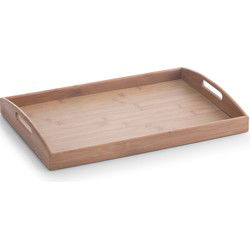 Serveerblad rechthoekig bamboe hout bruin 44 x 30 cm - Dienbladen