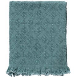 Dutch Decor BELLE - Plaid 130x180 cm - 100% katoen - geweven patroon - Sagebrush Green - groen - Dutch Decor