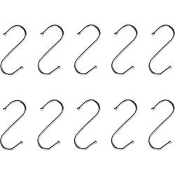 QUVIO Ophanghaken - RVS - zilver - S - 6,5 cm (h) - 10 stuks