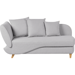 Beliani MERI - Chaise longue-Grijs-Kunstlinnen