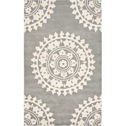 Safavieh Contemporary Indoor Hand Tufted Area Rug, Soho Collection, SOH732, in Light Grey & Ivory, 183 X 274 cm
