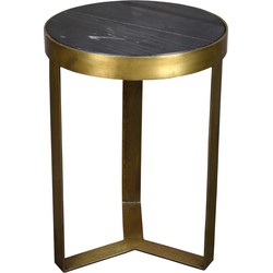 AnLi-Style Salontafel Glennis Marble Black Gold 40 cm