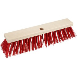 Brumag Bezemkop - Elaston - rood - hout - hard - 40 cm - 24mm - straatbezem/buitenbezem - Bezem