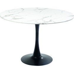 Eettafel Schickeria Marble White Black 110cm