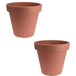 4x Terracotta plantenpotten 35 cm van kunststof - Plantenpotten