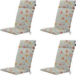 Madison -  Tuinstoelkussen Hoge Rug Florina orange - Ca. 120x50 cm - Set van 4