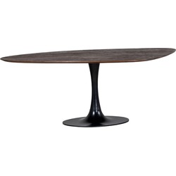 Eettafel Kiezelvorm - Bruin 200cm - O-Poot - Tafel Owen