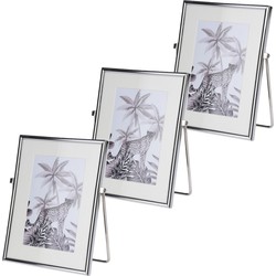 3x stuks fotolijst metaal zilver geschikt voor een foto van 15 x 20 cm - Fotolijsten