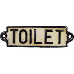 Gietijzeren "toilet" bordje