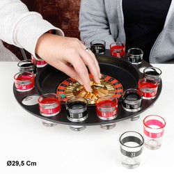 Decopatent® Roulette Drankspel - Met 16 shotglaasjes - Drinkspel - Drank spel Voor Volwassenen - Drinking Game - Drank Roulette