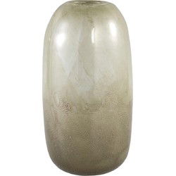 PTMD Oliva Ronde Vaas - H25 x Ø12,5 cm - Gemengd glas - Groen