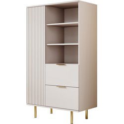 Meubella - Vitrinekast Nicola - Beige - 80 cm - Laag