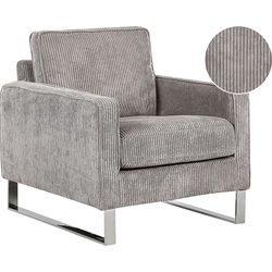 Beliani VIND - Fauteuil-Grijs-Corduroy