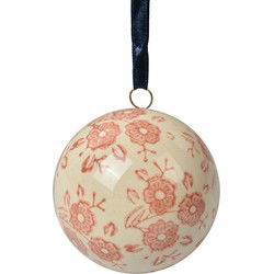 Clayre & Eef Decoratie Hanger Beige Keramiek Bloemen
