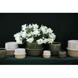 PTMD Bloempot Shaunny - 20x20x16 cm - Keramiek - Groen