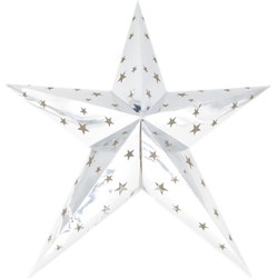 Decoratie kerstster - lampion - zilver - 60 cm - kerstversiering - Kerststerren