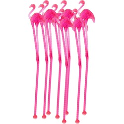 Concorde Roerstaafjes - 12x - met flamingo - 19 cm - herbruikbaar - Cocktailprikkers